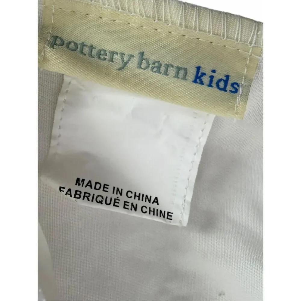 Pottery Barn Kids Cotton White Purple Harper Basket Liner with Dividers